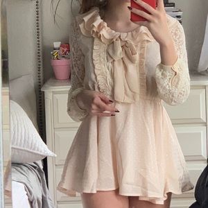 Lace and ruffles Japanese designer dress